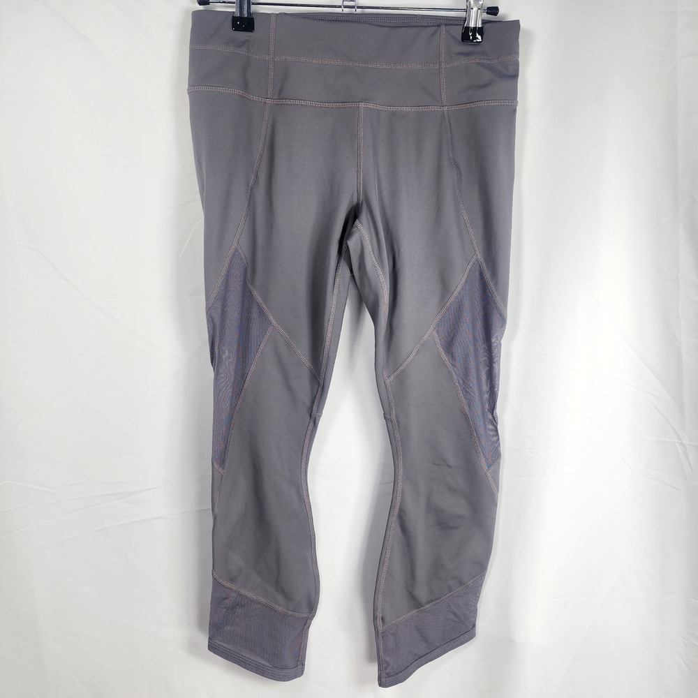 Athleta Gray Mesh Capri Leggings Cropped Pants Womens Size Small 3/17 Athleisure